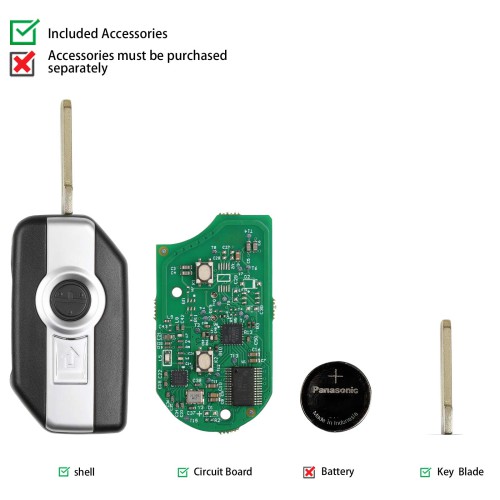 OEM BMW Motorcycle Smart Card Key 8A Chip 2 Buttons Without Logo