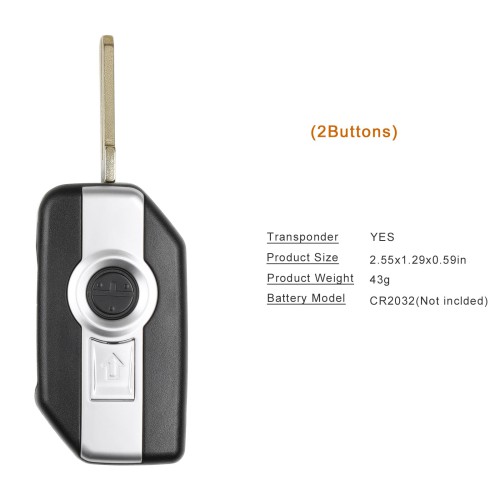 OEM BMW Motorcycle Smart Card Key 8A Chip 2 Buttons Without Logo