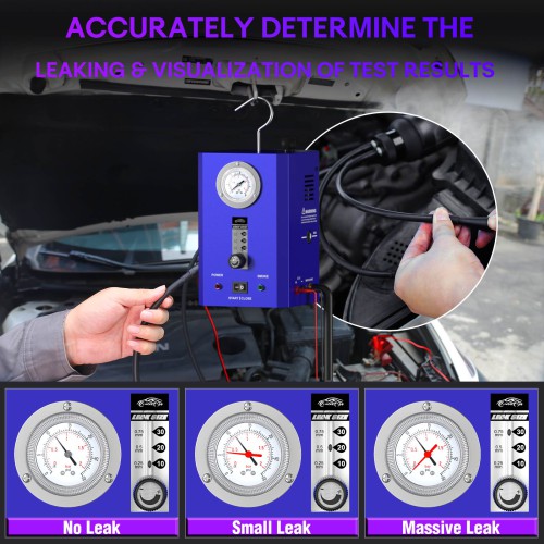 A8 Automative Leak Tester with Flow Meter & the Pressure Gauge Test Leak in Vehicle Pipe Systems for Cars, Motorcycles, Snowmobiles, ATV, Boats