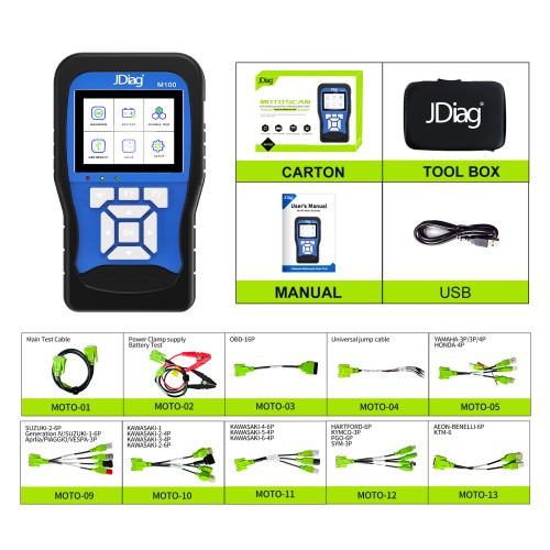 JDiag M100 Moto Scanner Universal Motorcycle Scan Tool Full Version