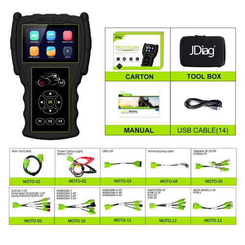 JDiag M100 Pro Moto Scanner Universal Motorcycle Scan Tool Full Version