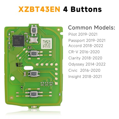 XHORSE XZBT43EN 4 Buttons HON.D Special PCB Board Exclusively for Honda Models 5pcs/lot