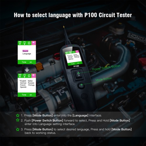 TOPDIAG P100 2 Meters Long Automotive Circuit Diagnostic Tester