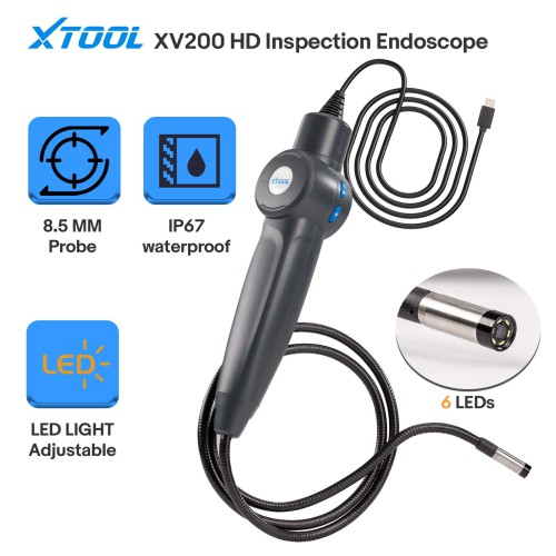 XTOOL XV200 HD Inspection Endoscope Waterproof 8.5mm