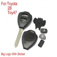 Remote Key Shell 2 Buttons TOY47 Big Logo With Paper For Toyota Corolla 10Pcs/Lot