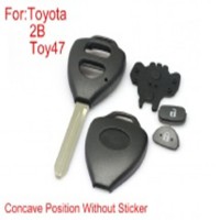 Remote Key Shell 2 buttons TOY47 With Concave Without Paper For Toyota Corolla 10pcs/lot